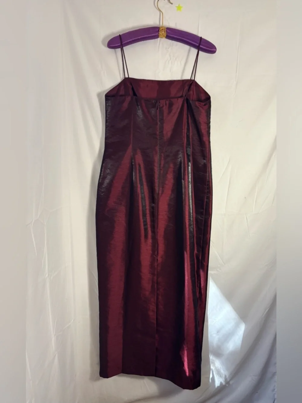 Y2K Wine Red Witchy Vampy Whimsigoth Full Length Formal Prom Dress Size XL - Picture 14 of 16